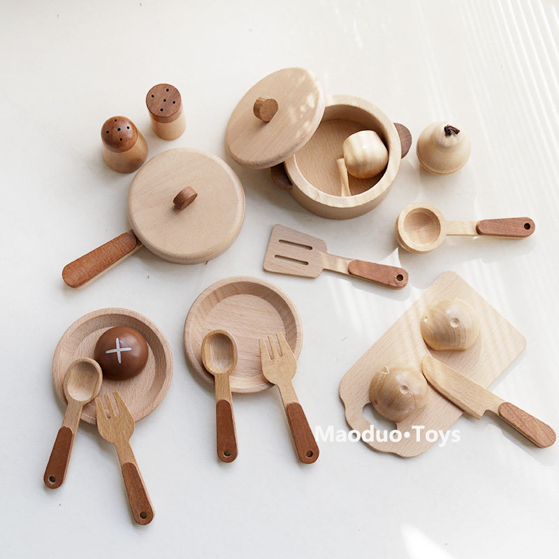 Kids Toys Kitchen - Maoduo Toys Beech Wooden Kids Kitchen