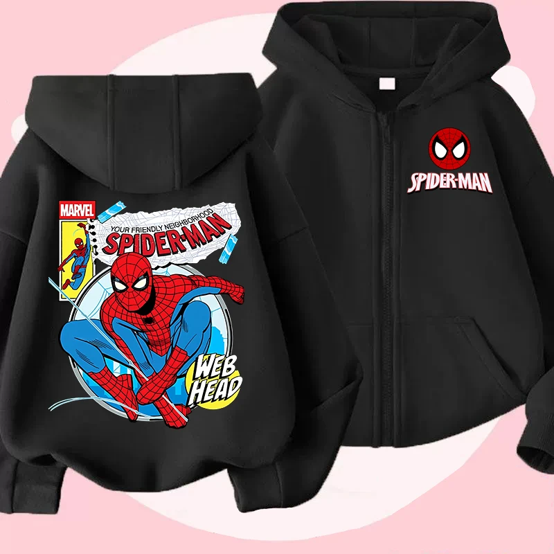Kids Zip Toys - New Spider Children Zip Up Hoodies