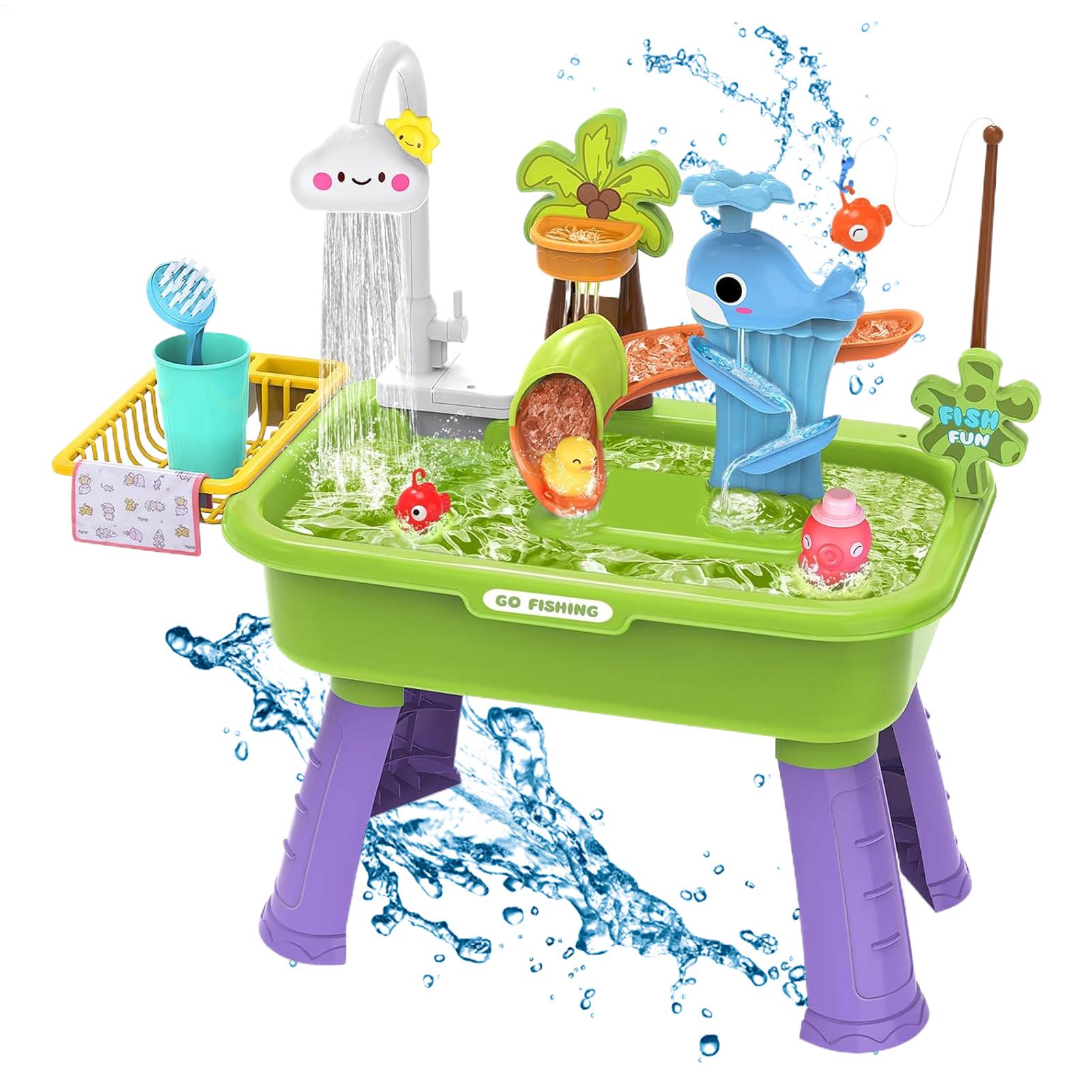 Kids Toys Kitchen - Kids Electric Play Sink with Running