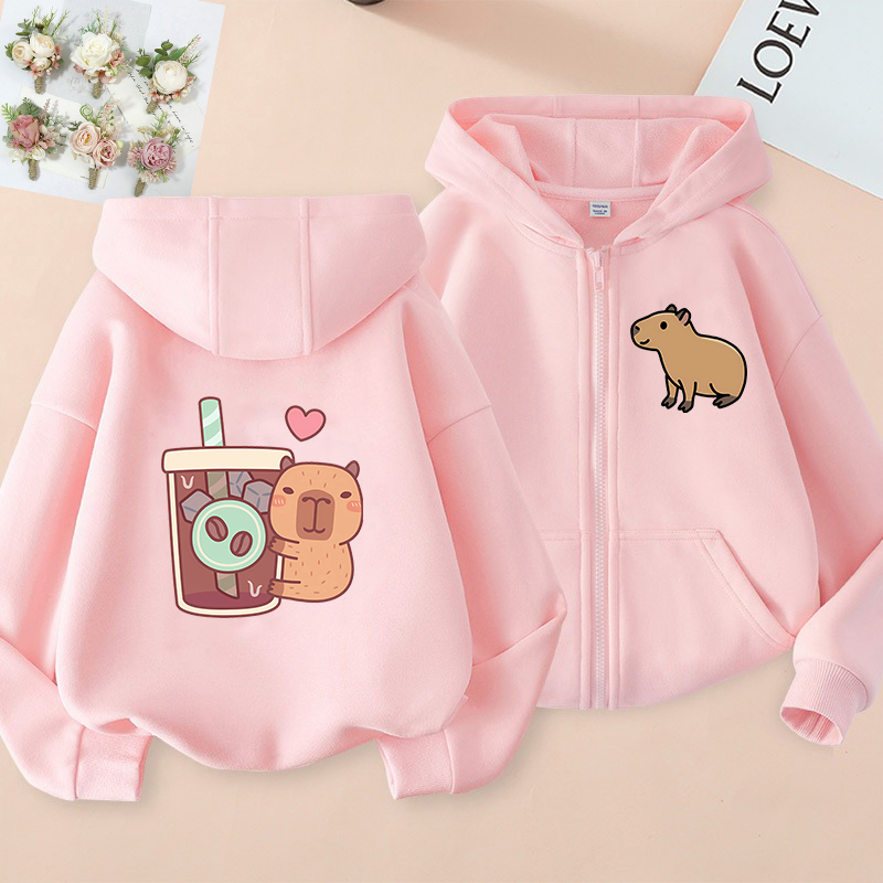 Zip Up Hoodie Kawaii Kids Capy - Kids Zip Toys recension och pris
