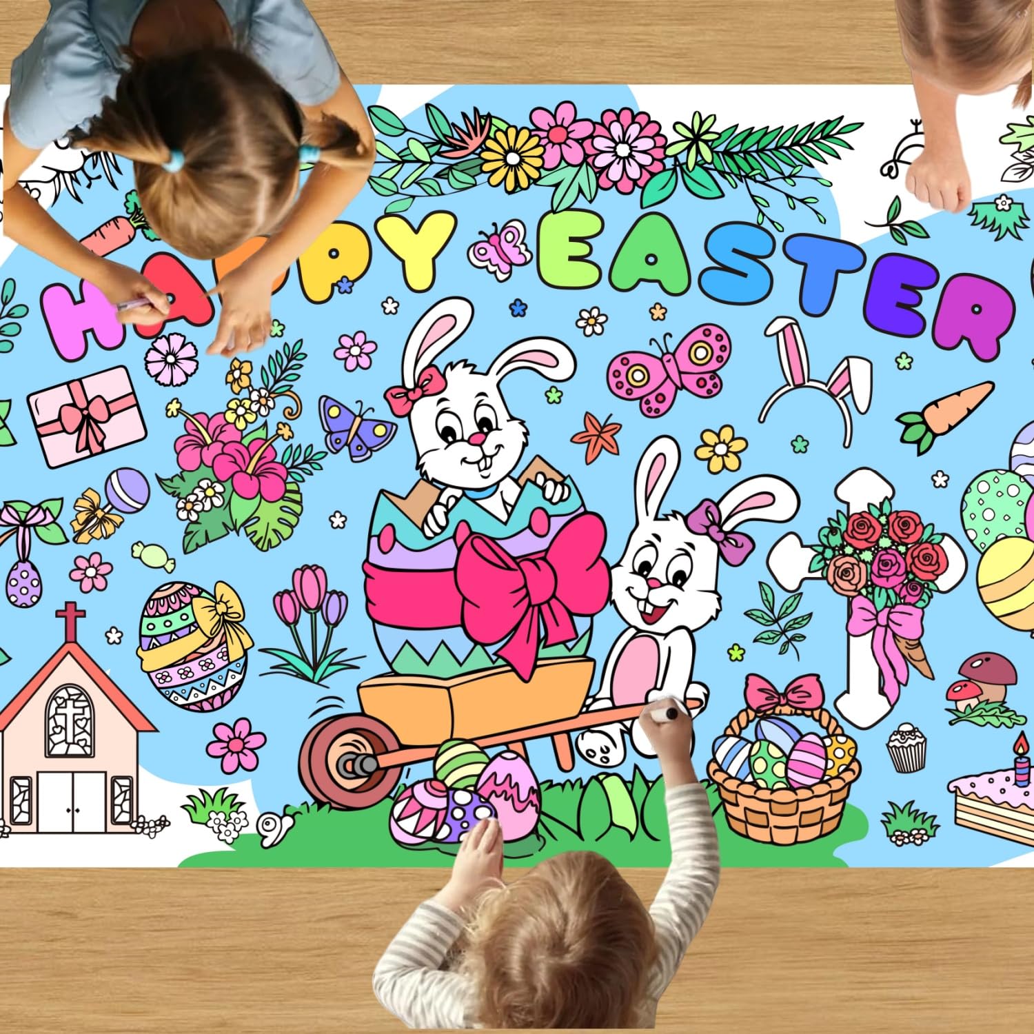 Easter Coloring Tablecloth for - Banner Kids Toys recension och pris