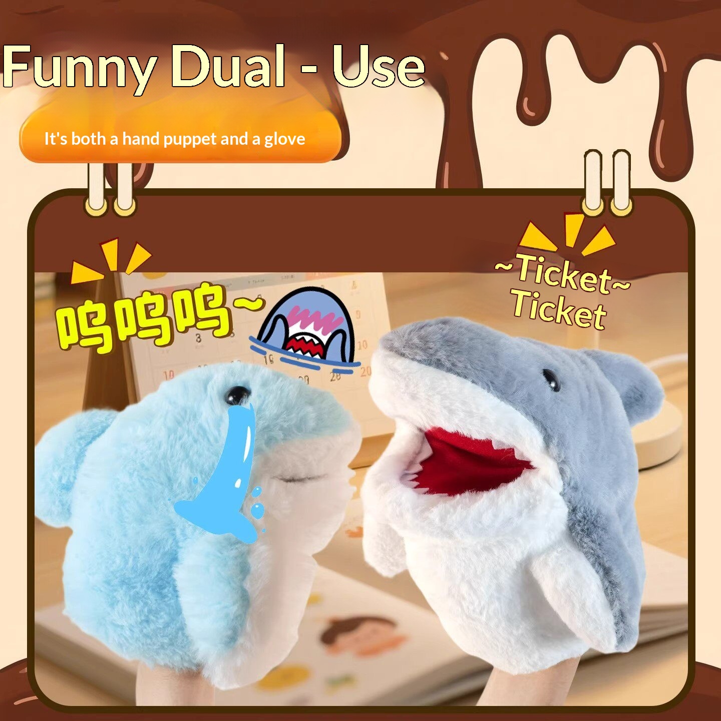 Shark Hand Puppet Plush Shark  - Kids Toys Doll recension och pris