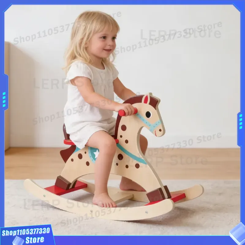 Colorful Wooden Rocking Horse  - Kids Toys Horse recension och pris